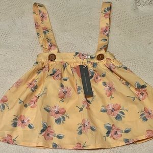 NWT Baileys Blossom yellow floral skirt overalls